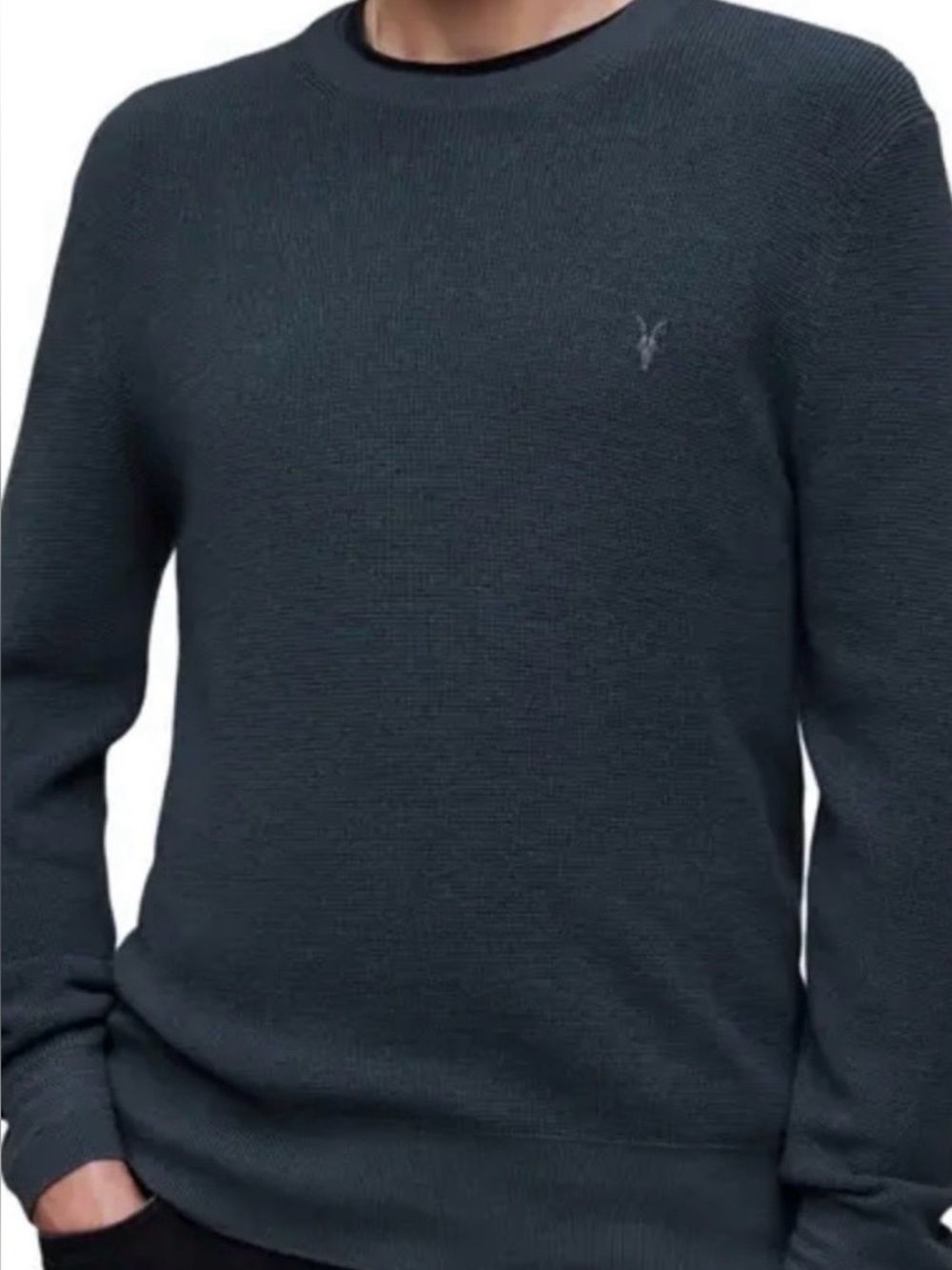 All Saints Structure Sweatshirt Rias Crew Waffle Knit Size XS